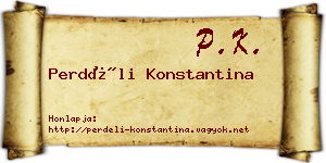 Perdéli Konstantina névjegykártya